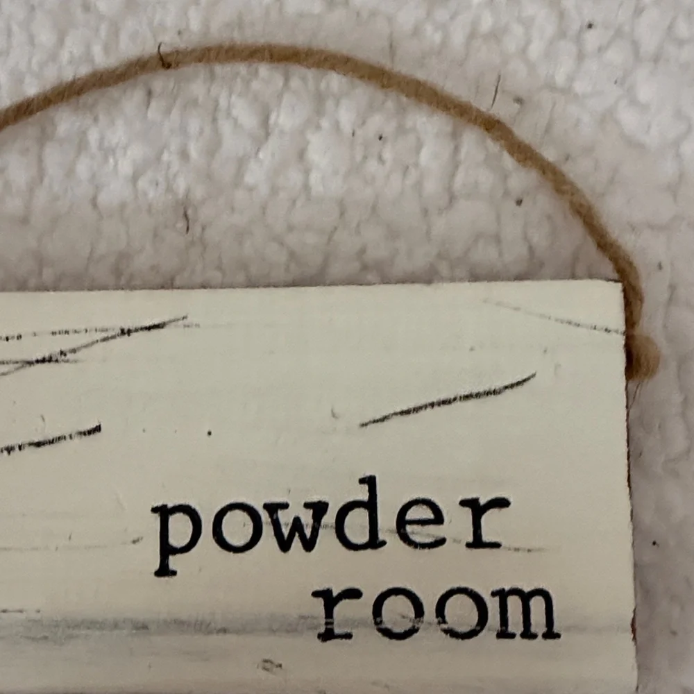 Mud Pie Rustic White Powder Room Sign Farmhouse Chic‎